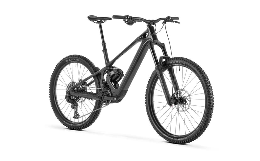 Mondraker Zendit S e-MTB in black, rear three-quarter view