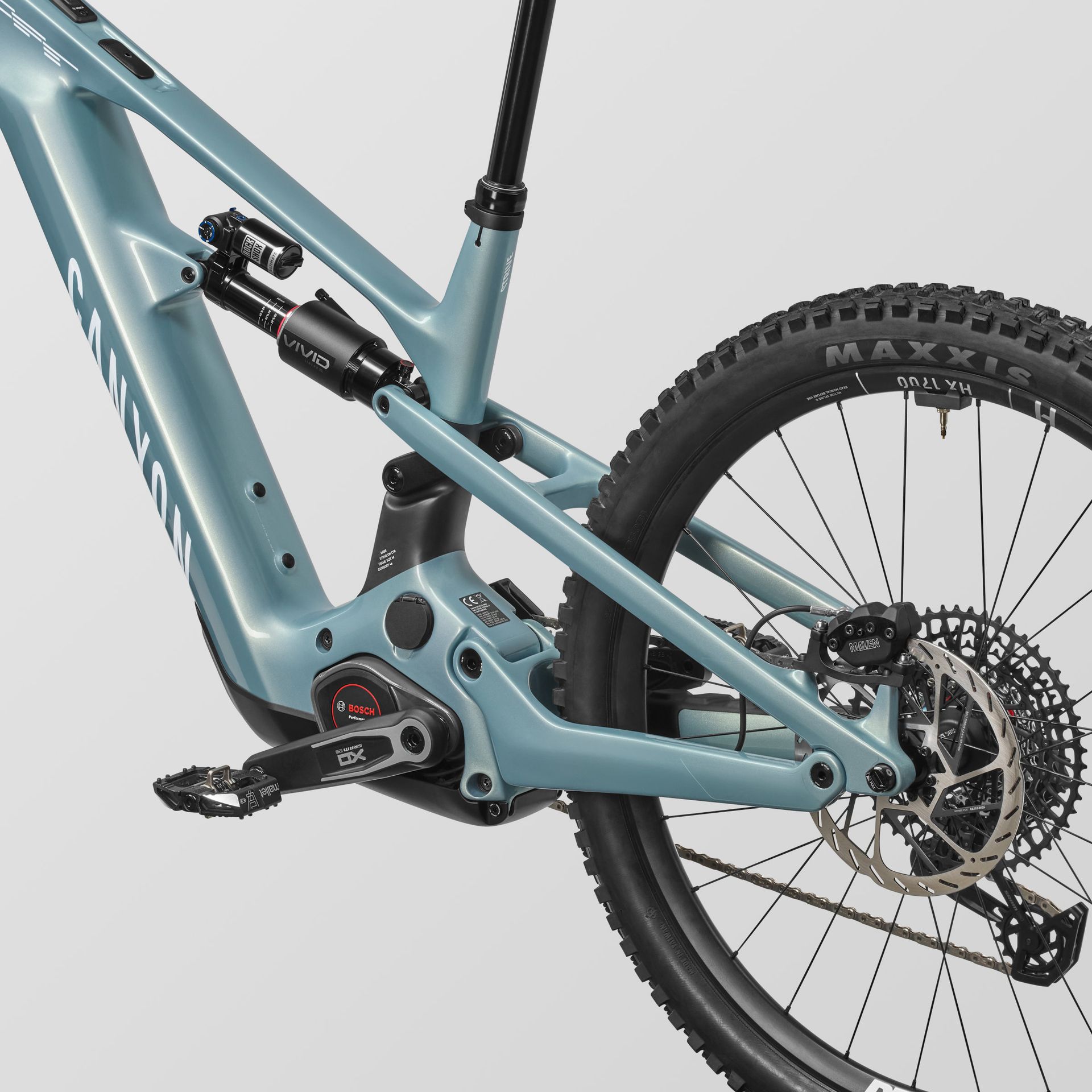 Canyon Strive:ON CFR e-MTB, stellar suspension detail