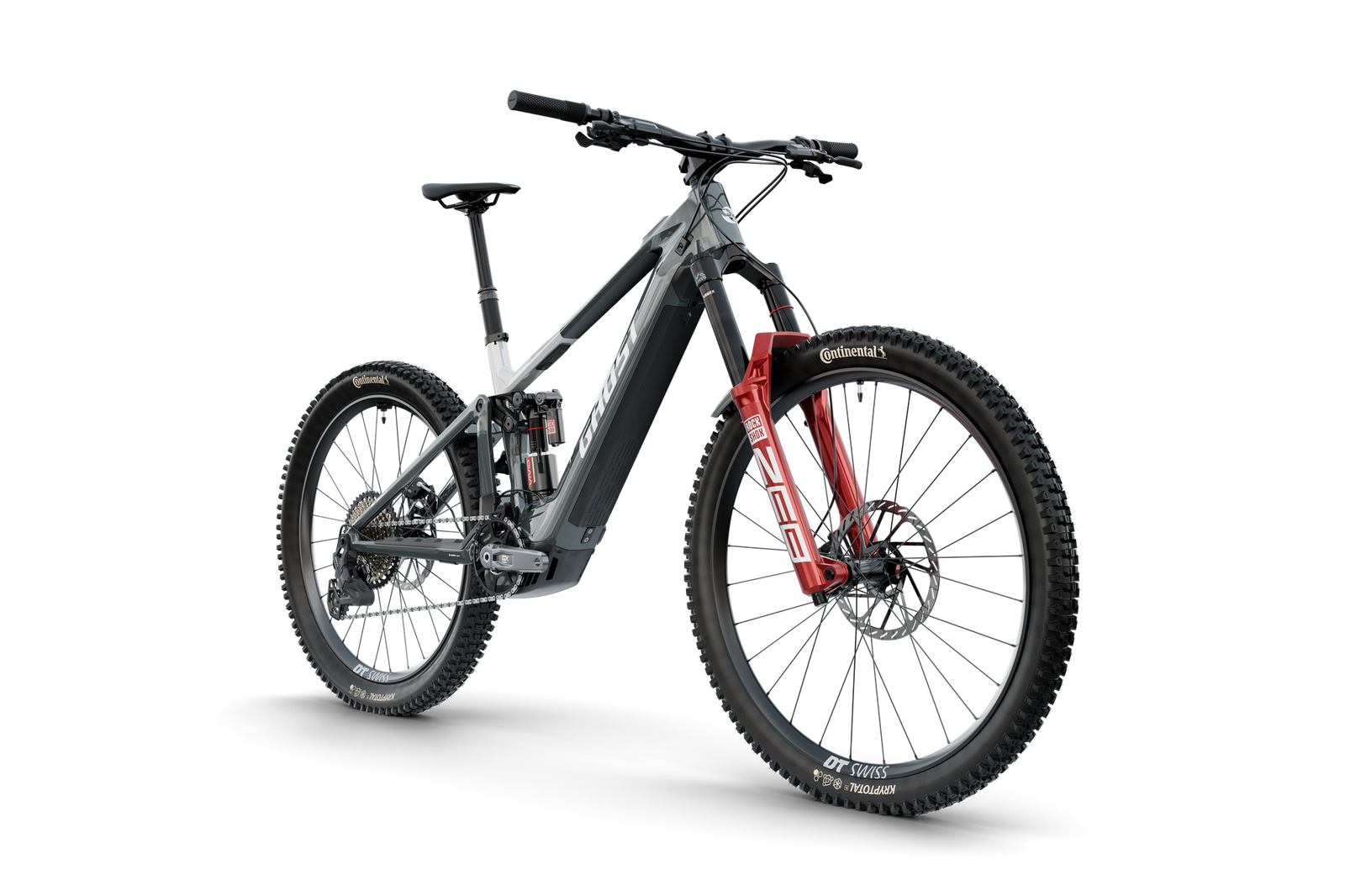 Ghost E-Riot Full Party e-MTB, three-quarter view 1