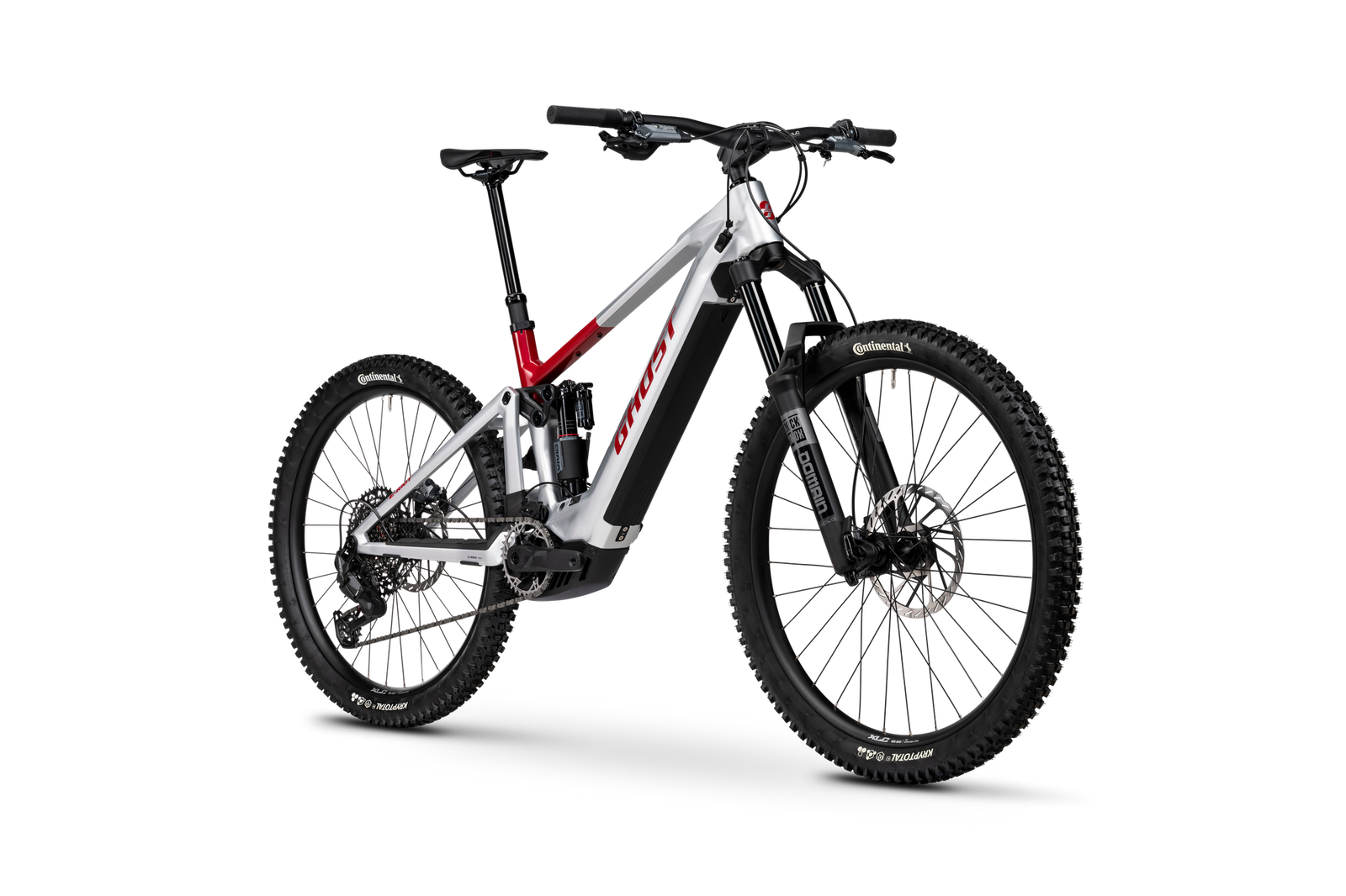 Ghost E-Riot Advanced e-MTB, three-quarter view 1