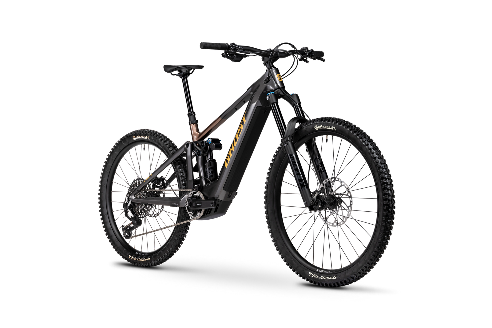 Ghost E-Riot Pro e-MTB, three-quarter view 1