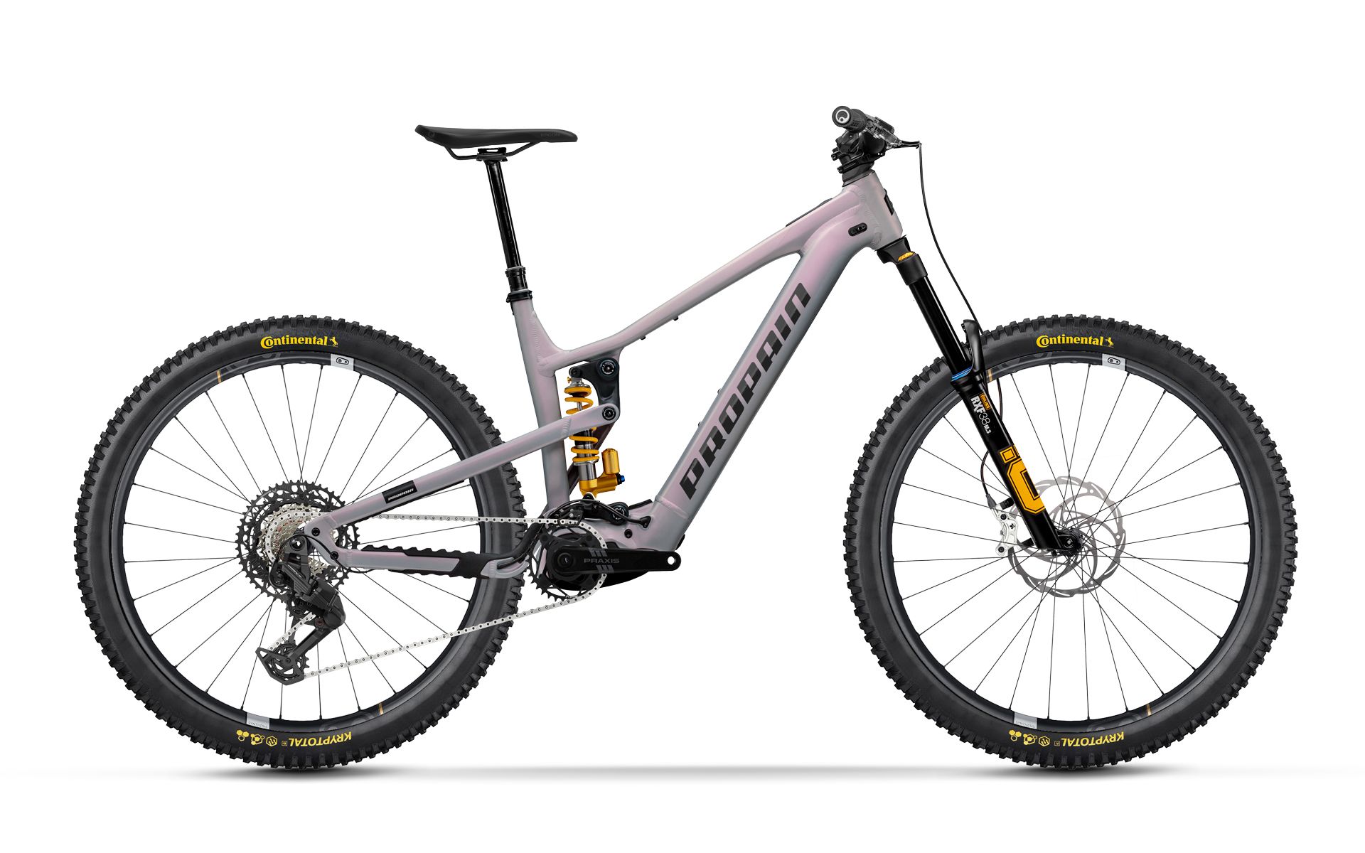 Propain Ekano AL Enduro Swedish Gold e-MTB, side view