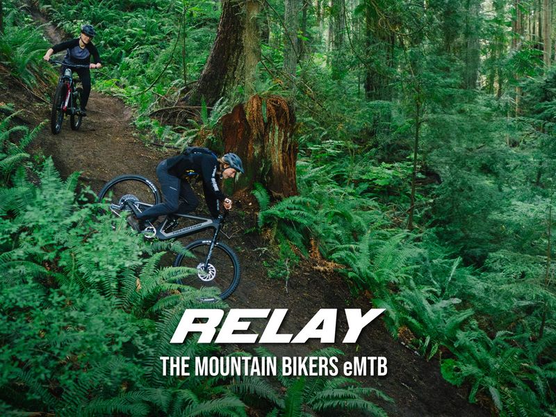 Transition Relay PNW Carbon Eagle 90 e-MTB, riding shot 1