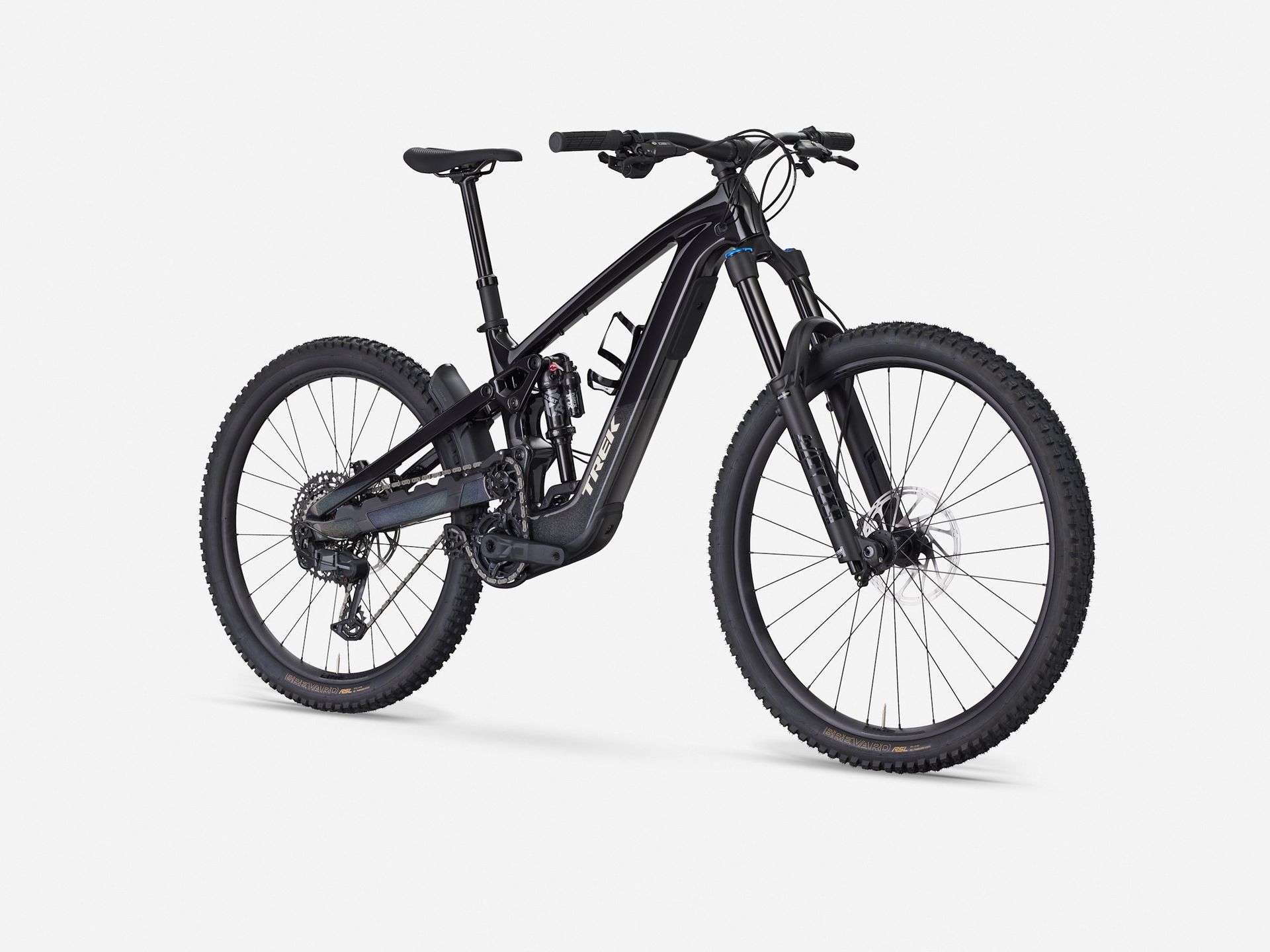 Trek Slash+ 9.7 e-MTB, studio three-quarter view 1
