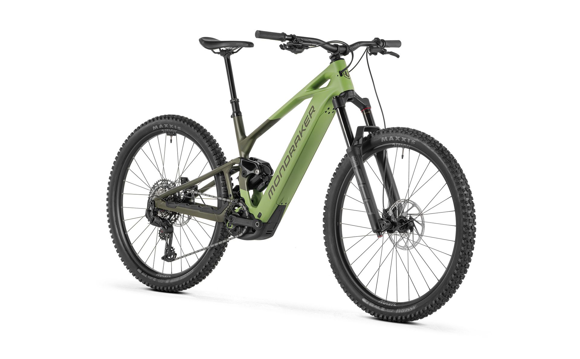 Mondraker Crafty Carbon S e-MTB, second colourway, front three-quarter view