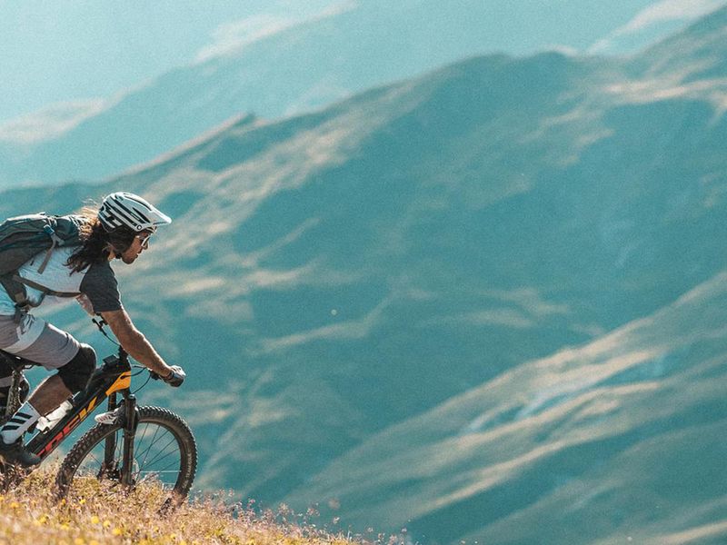 E-biking at Crap Masegn, Flims Laax