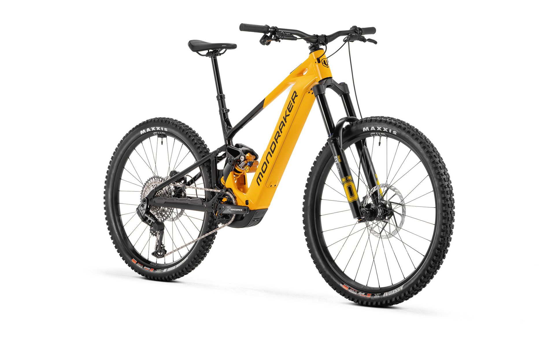 Mondraker Level XR e-MTB, front three-quarter view