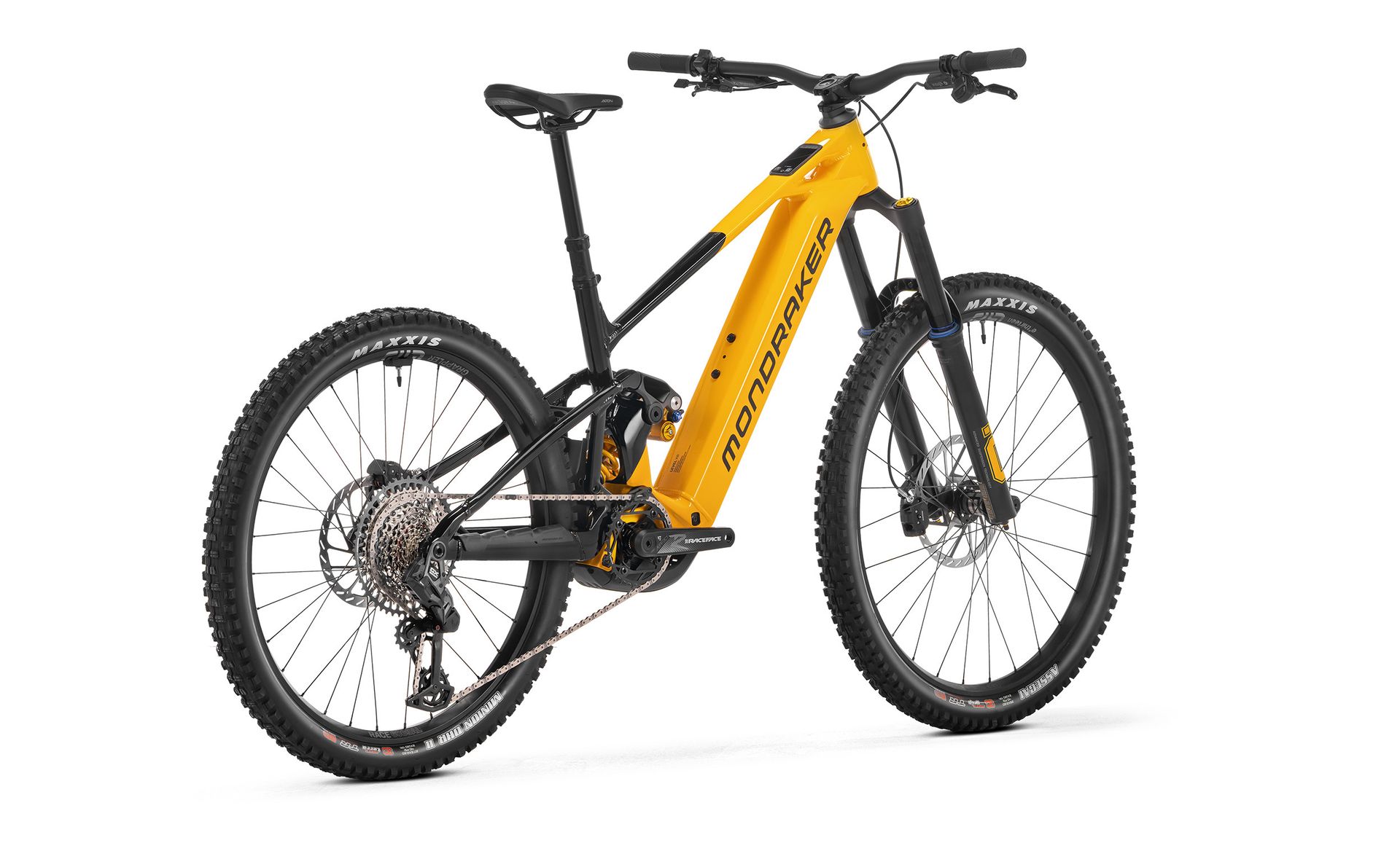 Mondraker Level XR e-MTB, three-quarter view