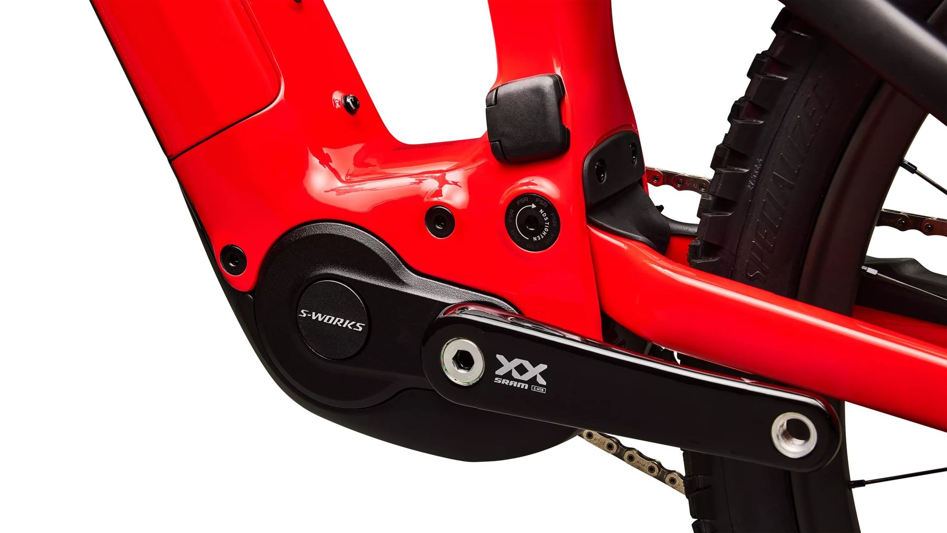 Specialized S-Works Turbo Levo 4 X e-MTB, motor and crank detail