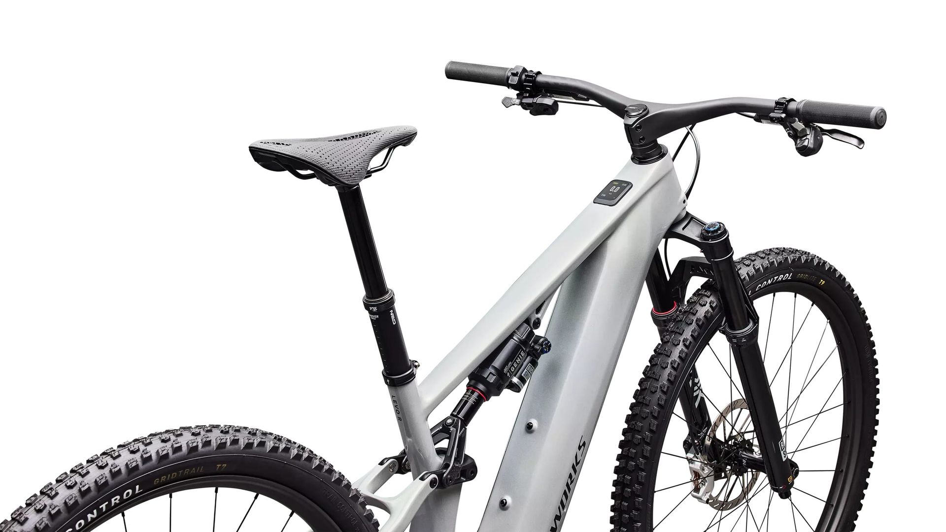 Specialized S-Works Turbo Levo R e-MTB, rider view of cockpit