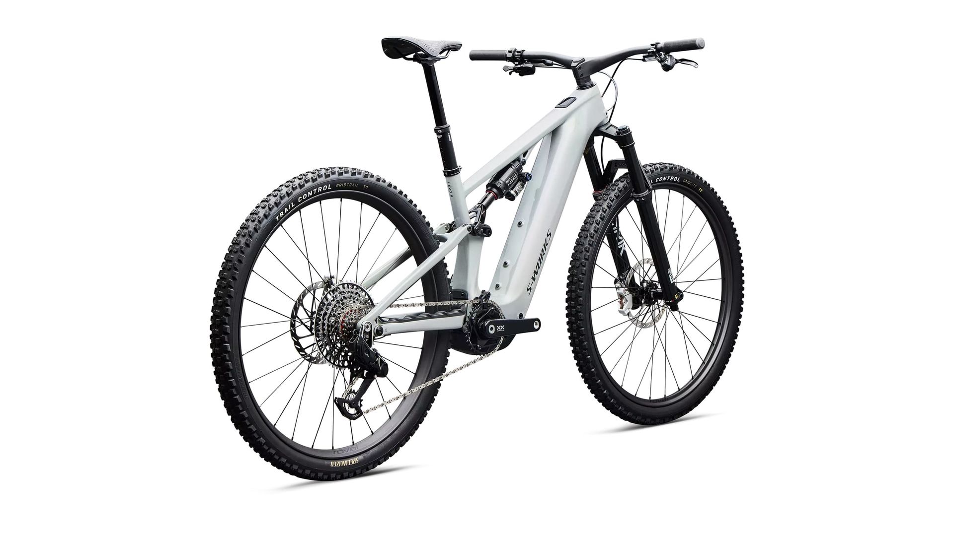 Specialized S-Works Turbo Levo R e-MTB, rear three-quarter view