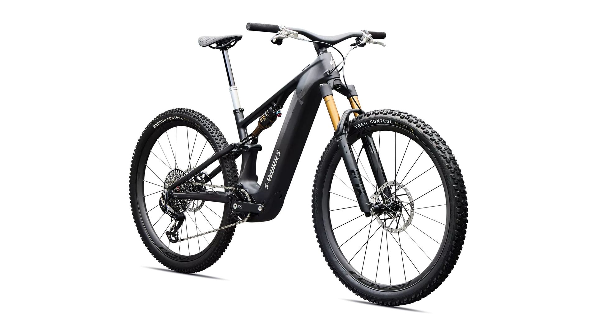 Specialized S-Works Turbo Levo R Ultralight e-MTB, front three-quarter view