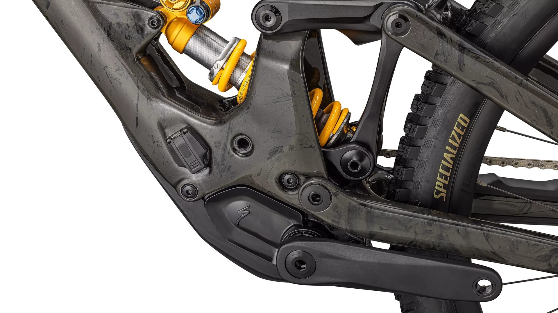 Specialized Turbo Kenevo SL 2 Öhlins Coil e-MTB, motor and crank detail