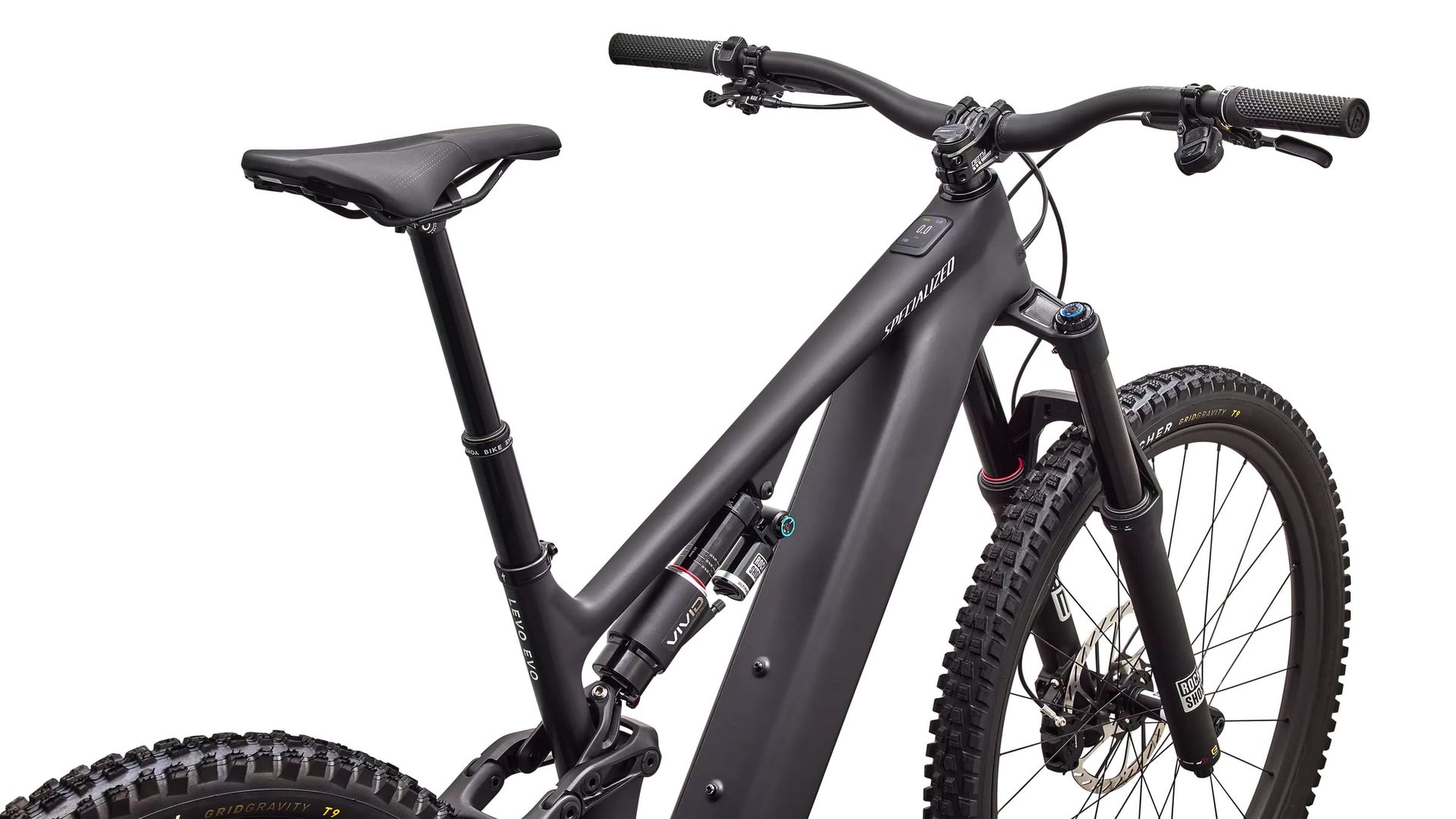 Specialized Turbo Levo 4 EVO Pro e-MTB, rider view of cockpit