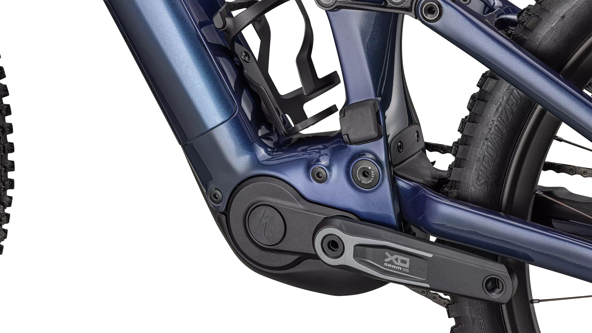 Specialized Turbo Levo 4 Pro e-MTB, motor and crank detail