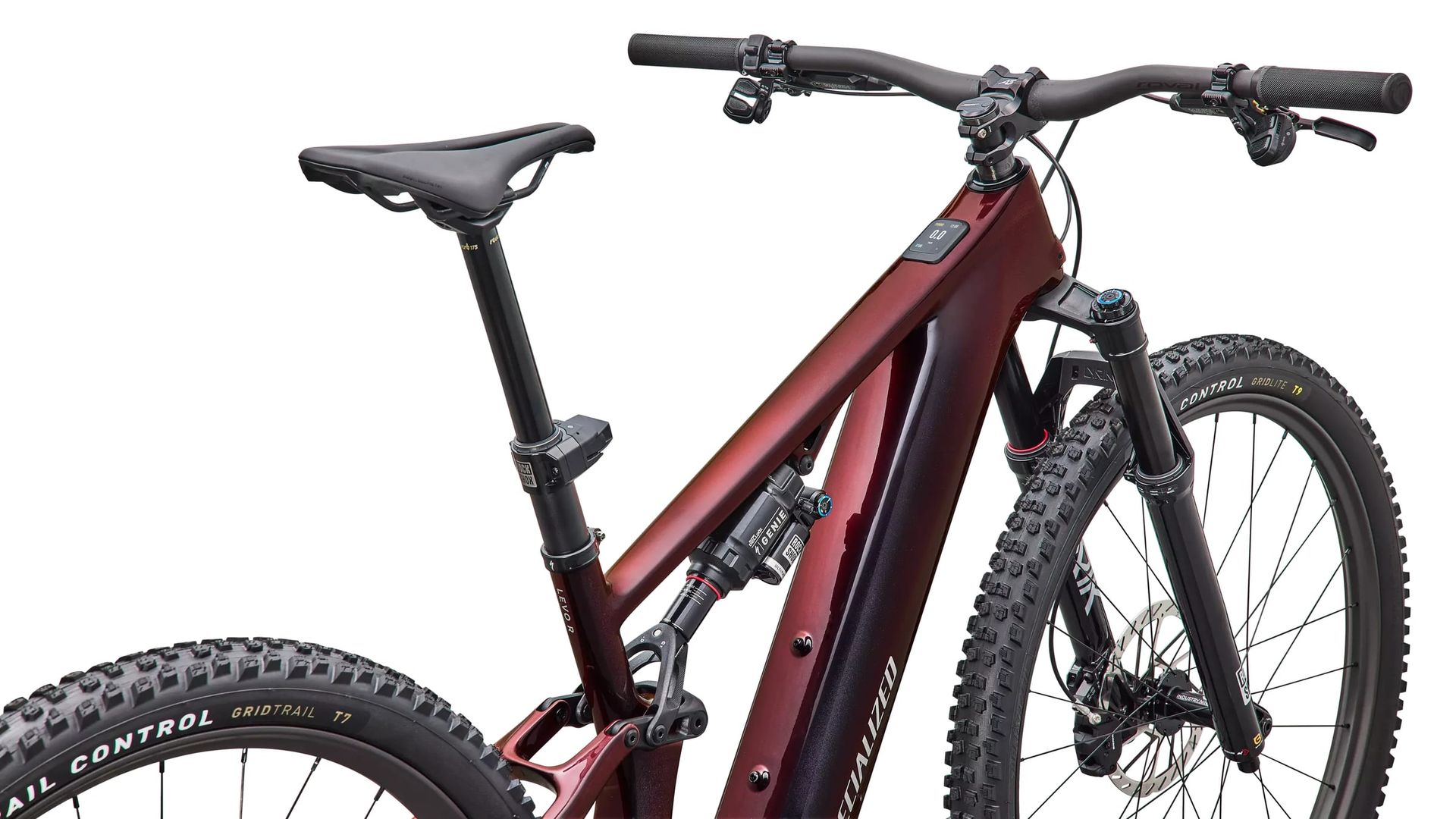 Specialized Turbo Levo R Pro e-MTB, rider view of cockpit