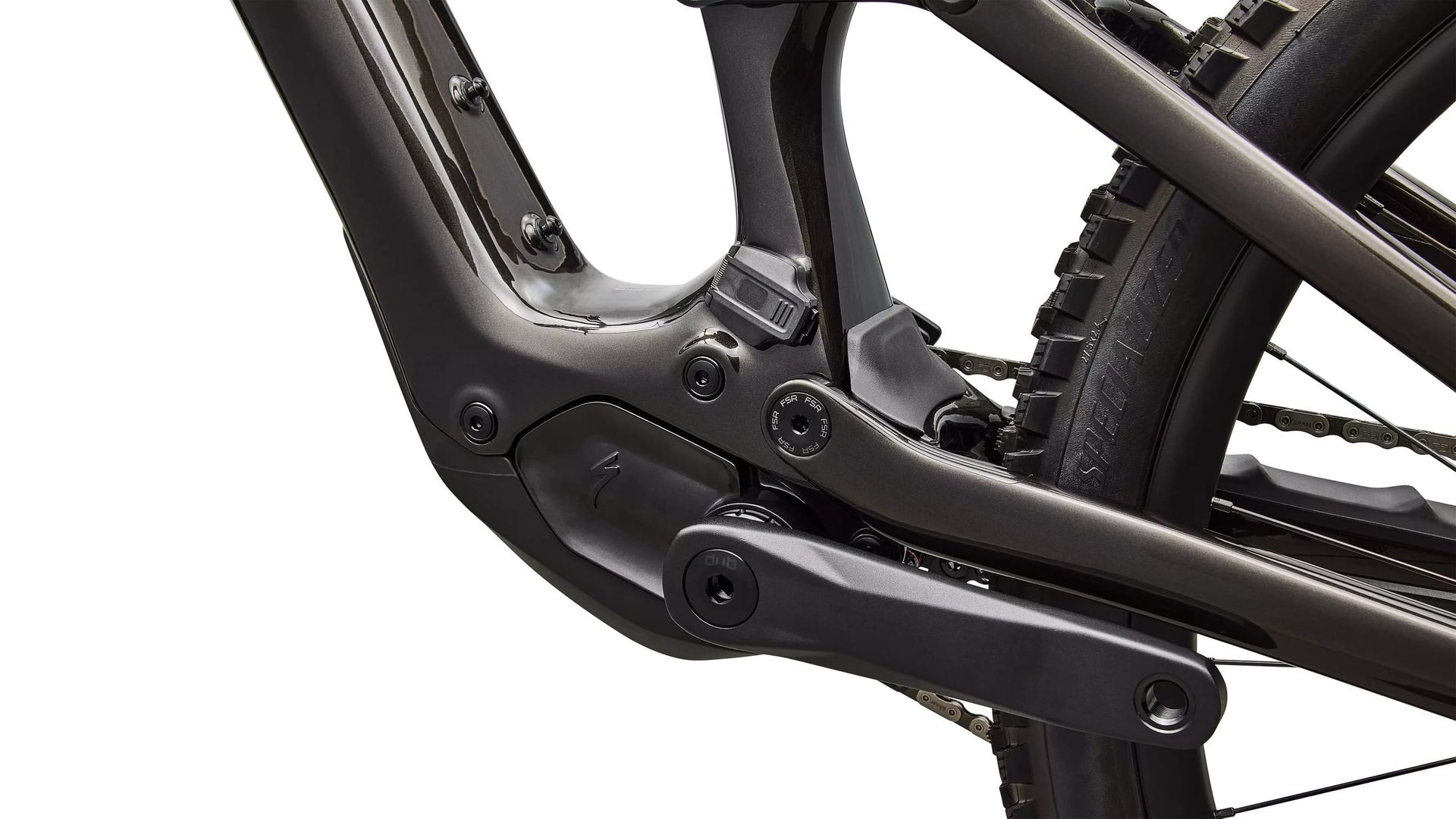 Specialized Turbo Levo SL 2 Comp e-MTB, motor and crank detail