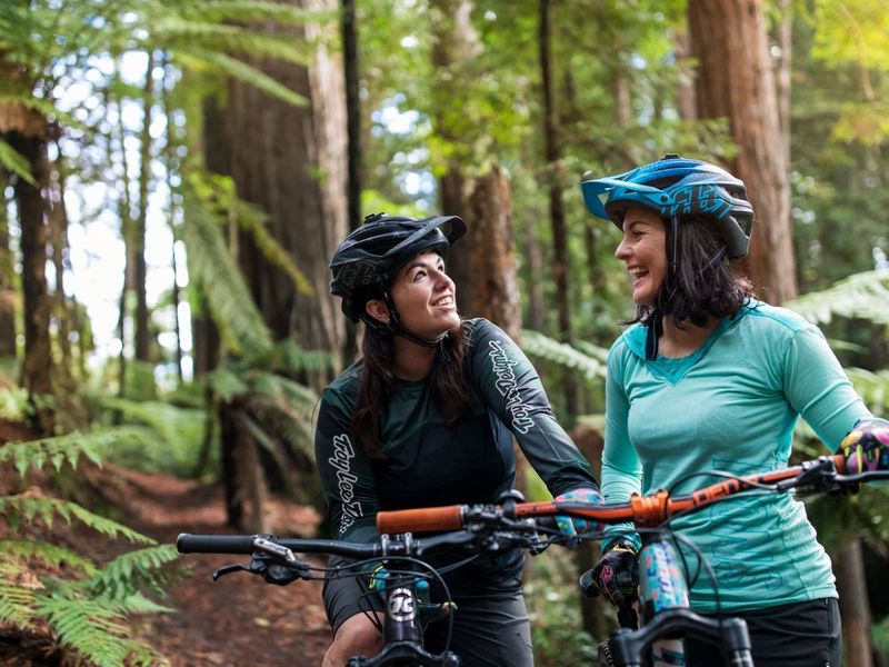 Riding the trails of Whakarewarewa Forest, Rotorua